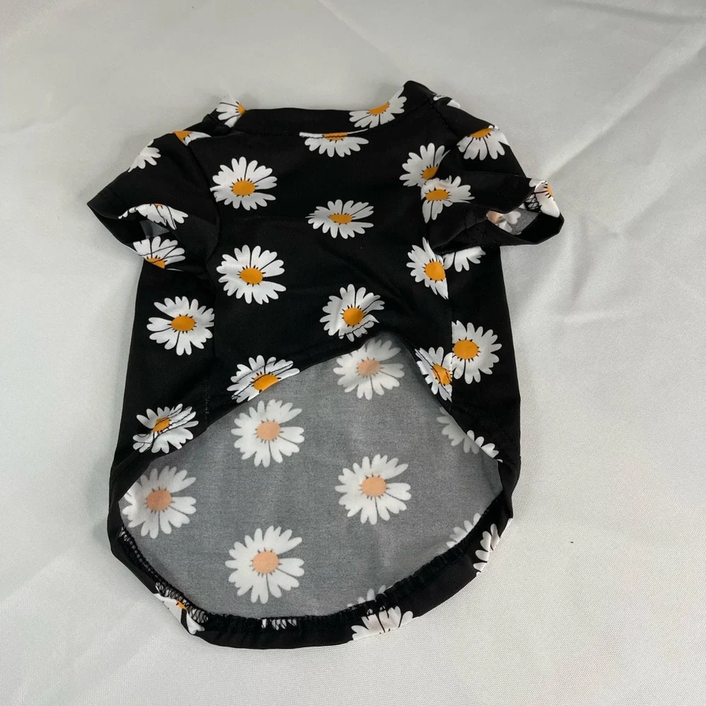 Pet Dog Cat Shirt Stretchy TShirt Lightweight Sweater Daisy Design Mediu…